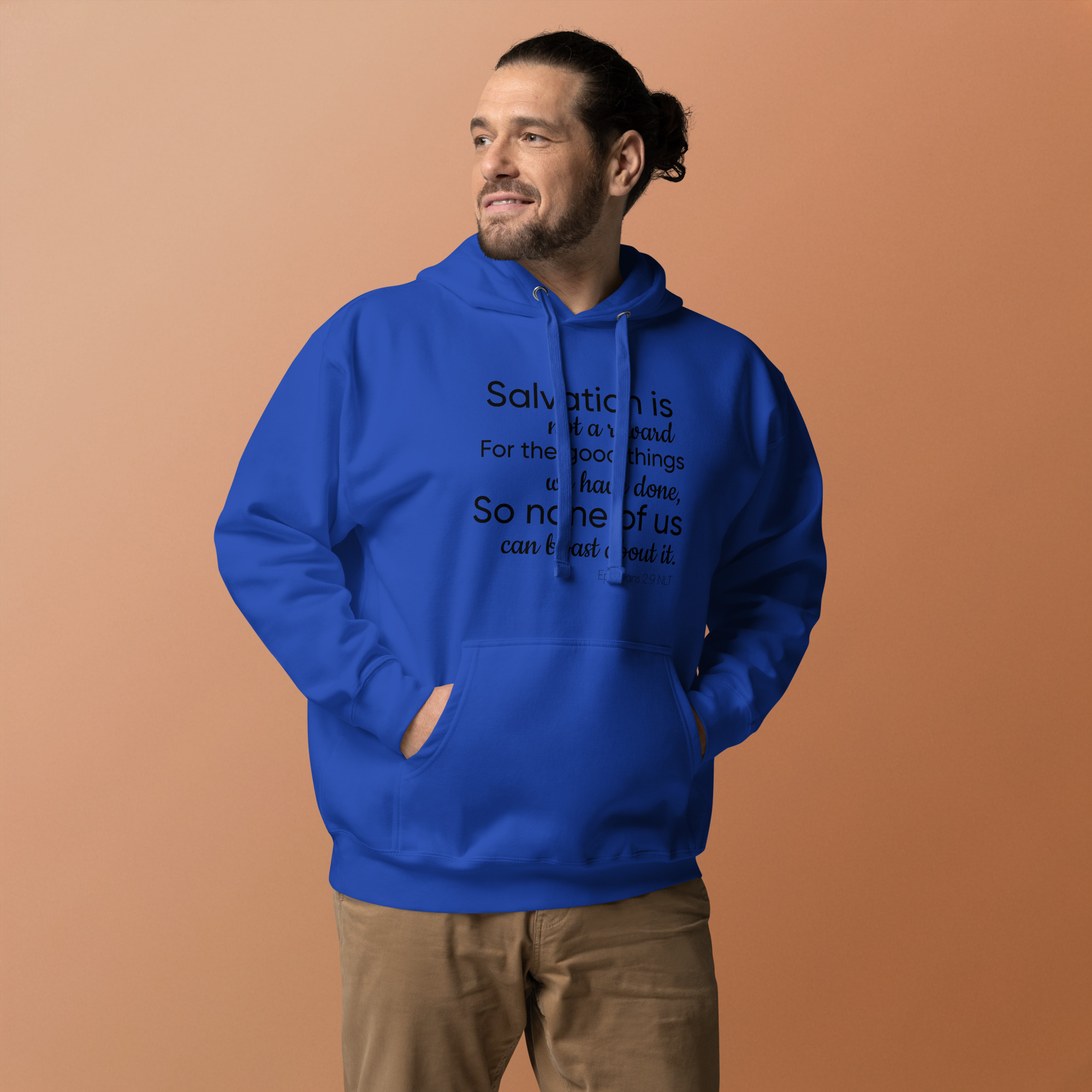 Ephesians 2:9 Unisex Hoodie - Image 4