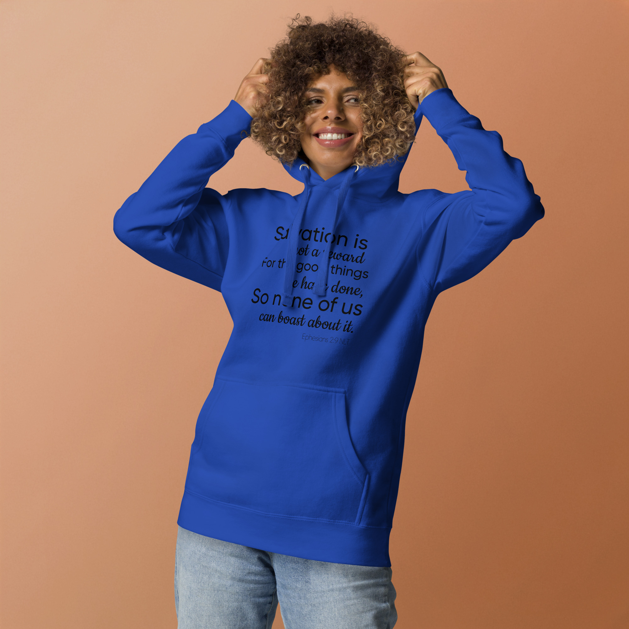Ephesians 2:9 Unisex Hoodie - Image 5